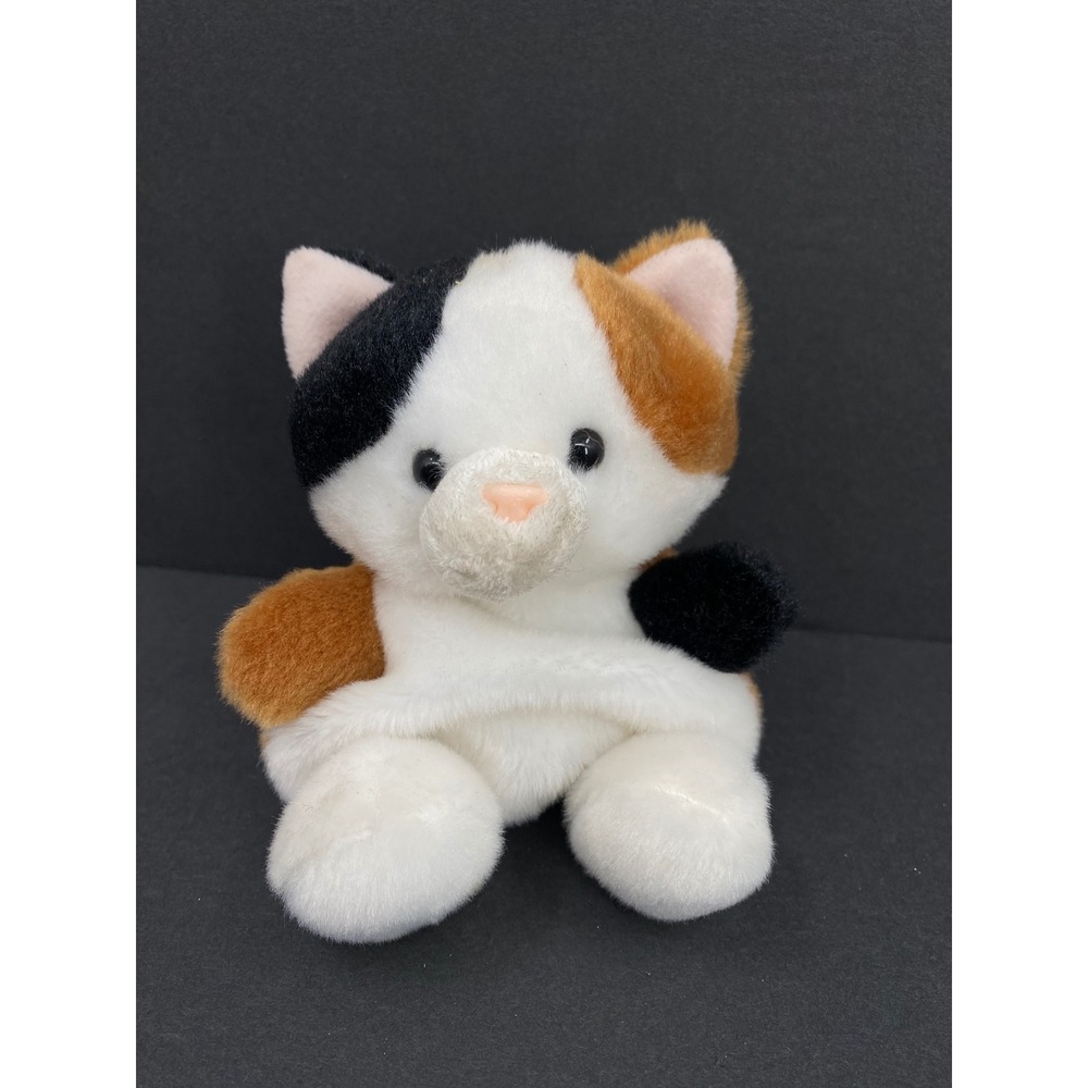 Palm Pals Calico Cat Plush Peeps White Brown Black Stuffed Animal 5 inch